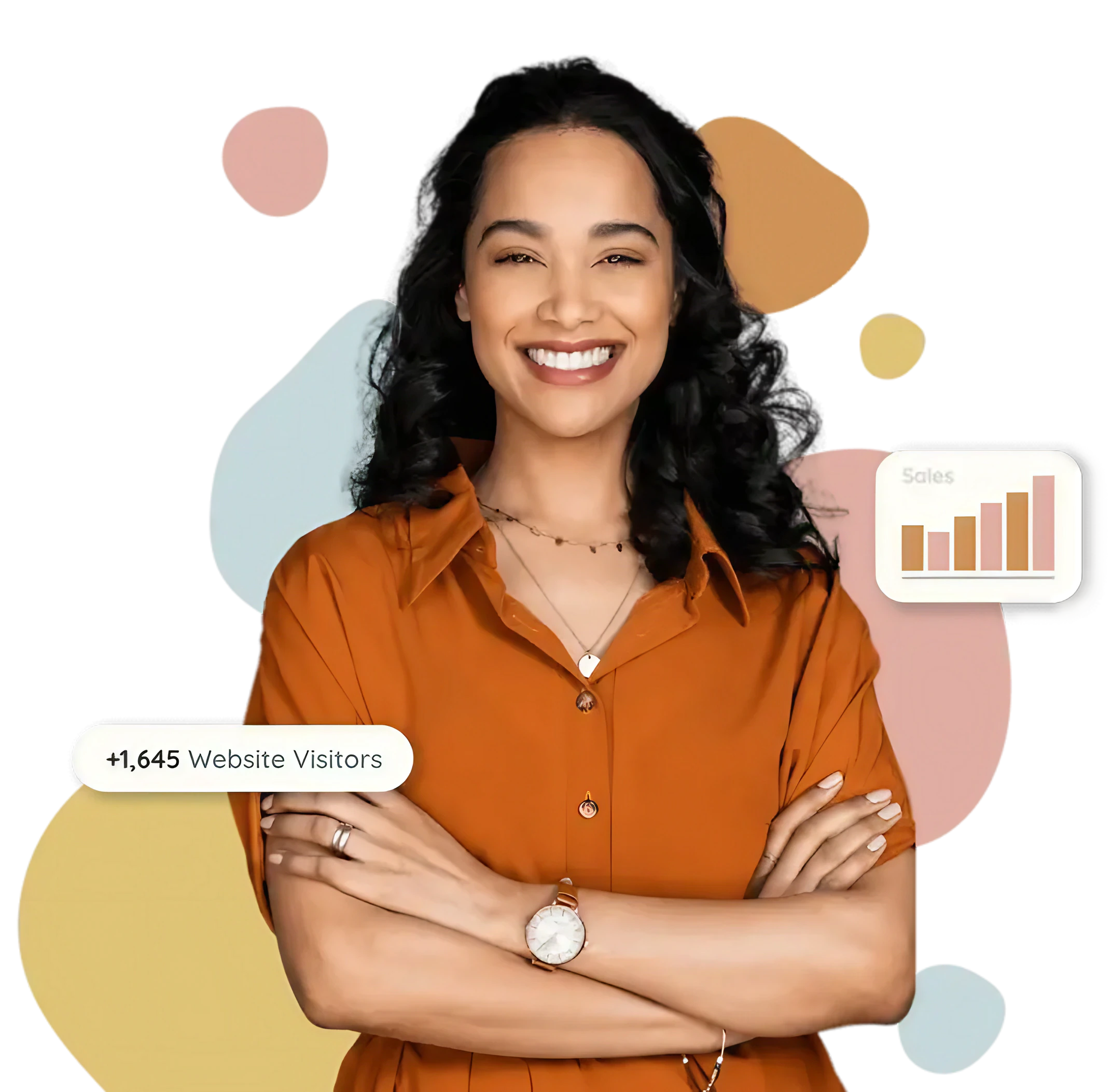 hero image , woman smiling